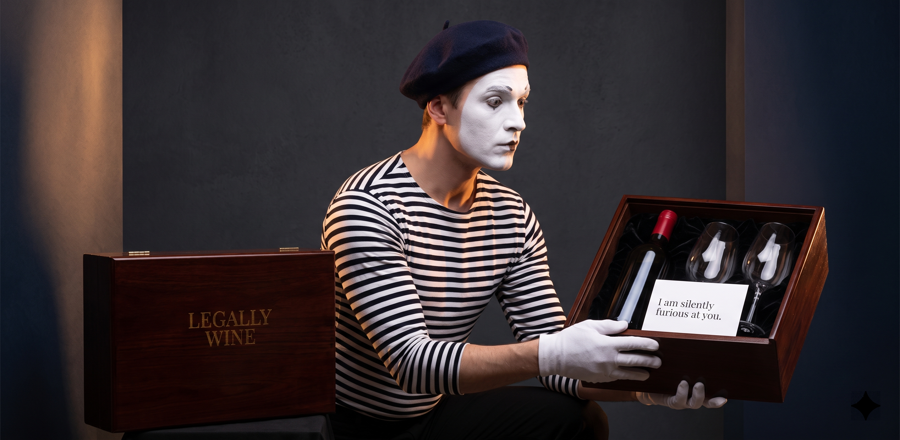 Silent Mime Delivery Courier